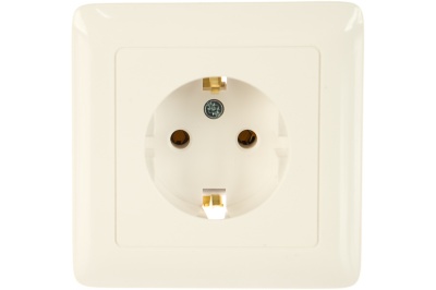 Изображение товара Розетка с заземлением СП 250В16А белый Хит (81шт/уп) 45738 в Миди Лтд