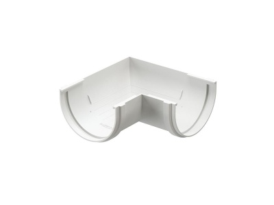 Изображение товара Элемент угловой желоба 90 DOCKE Standart "Дача" белый универсальный диаметр 120 мм в Миди Лтд