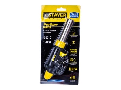 Изображение товара Горелка газовая с пьезоподжигом на цанговый баллон STAYER ProTerm PG500 в Миди Лтд