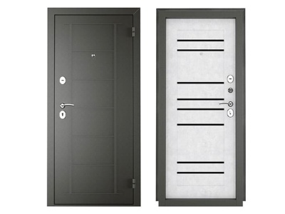 Изображение товара Дверь металлическая 860 правая 75мм ТИТАН-2050 8С Бетон снежный букле графит в Миди Лтд