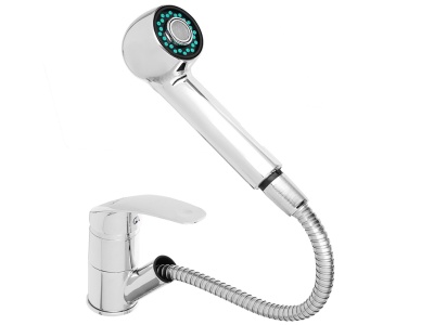 Изображение товара Смеситель для кухни высокий выдвиж. излив,картридж 40мм, гайка, латунь, хром, RAIN Вега    ХХ в Миди Лтд