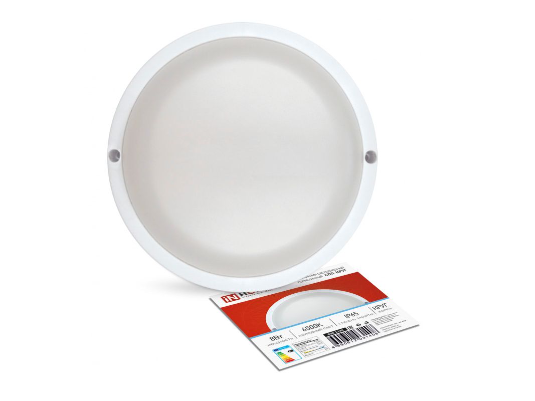 Изображение товара Светильник светодиодный герметичный IN HOME СПП-КРУГ 8Вт 230В 6500К 640Лм с датчиком движения IP65 в Миди Лтд