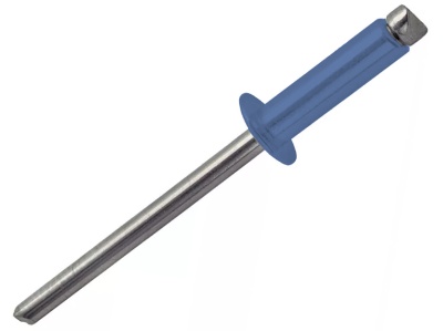 Заклепка алюм/сталь 4х10 RAL 5005 синий (100 шт/уп) - фото в Миди Лтд Изображение товара Заклепка алюм/сталь 4х10 RAL 5005 синий (100 шт/уп) в Миди Лтд