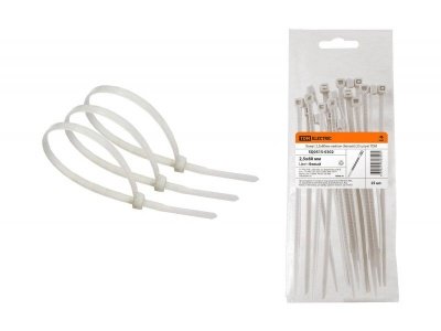 Хомуты нейлоновые белые 80х2,5мм (25шт/уп) TDM - фото в Миди Лтд Изображение товара Хомуты нейлоновые белые 80х2,5мм (25шт/уп) TDM в Миди Лтд