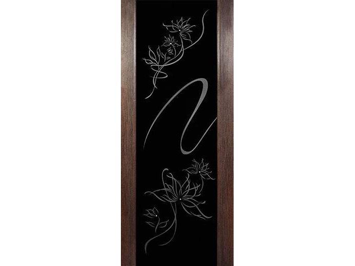 Полотно дверное ПО экошпон модель 41 венге стекло черное 900 - фото в Миди Лтд Изображение товара Полотно дверное ПО экошпон модель 41 венге стекло черное 900 в Миди Лтд