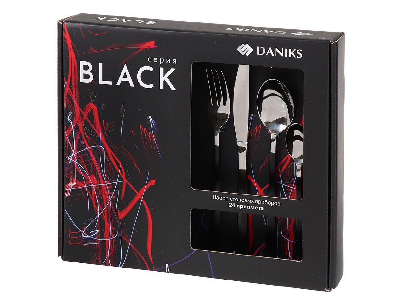 Изображение товара Набор столовых приборов нерж сталь Daniks 24 предмета (нож столовый 6шт,вилка 6шт,ложка  363599 в Миди Лтд