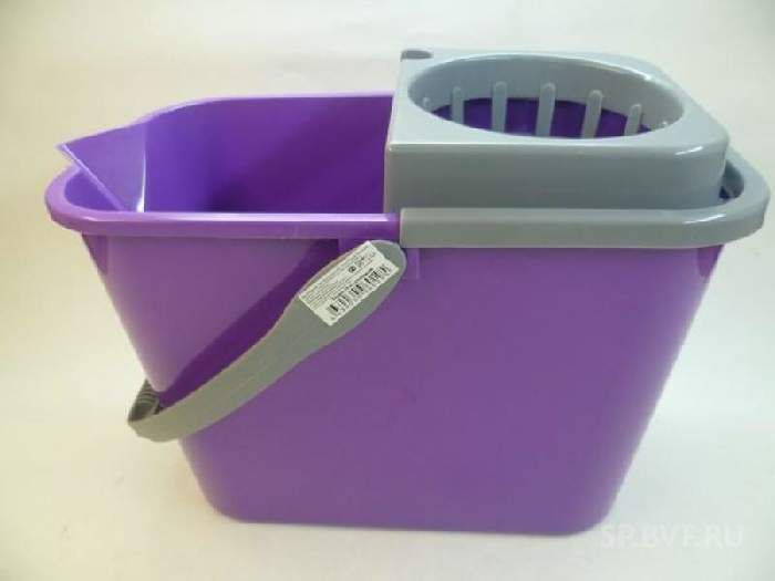 Ведро с отжимом 16л фиолетовый (10шт/кор) - фото в Миди Лтд Изображение товара Ведро с отжимом 16л фиолетовый (10шт/кор) в Миди Лтд