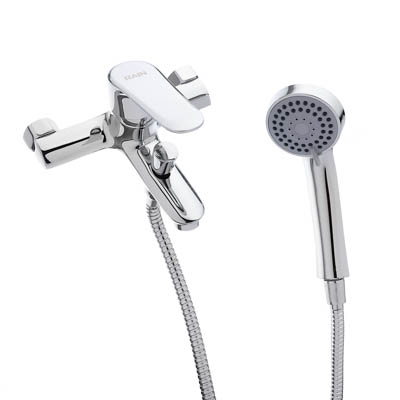 Изображение товара Смеситель для ванны с коротким изливом с душ набором латунь RAIN Оникс в Миди Лтд