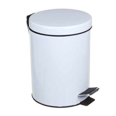 Изображение товара Ведро для ванной комнаты SonWelle с педалью 5л белый металл (6шт/кор) в Миди Лтд