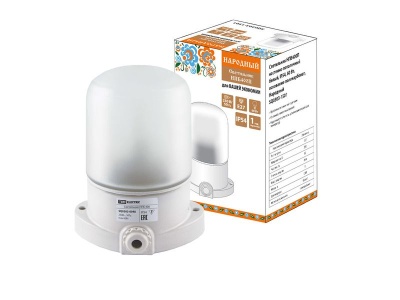 Изображение товара Светильник НПБ400П Народный настенно-потолочный белый основ. поликарбонат IP54 60Вт TDM в Миди Лтд