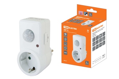 Изображение товара Датчик движения розеточный ДДР-01 1200Bт 10-420с 2-9м 3+Лк IP20 TDM в Миди Лтд