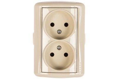 Изображение товара Розетка 2 местная LEZARD Ната крем б/з керамика в Миди Лтд