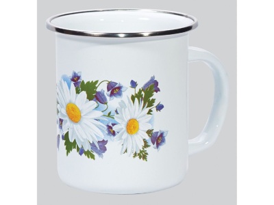 Кружка эмаль белая 0,5л Ромашковое поле С-0104А/4 (10шт/уп) - фото в Миди Лтд Изображение товара Кружка эмаль белая 0,5л Ромашковое поле С-0104А/4 (10шт/уп) в Миди Лтд