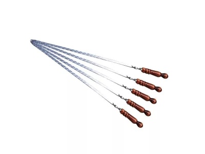 Изображение товара Шампур для люля-кебаб 450х18мм нерж. сталь, деревянная ручка в Миди Лтд