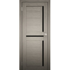 Изображение товара Полотно дверное ПО стекло черное экошпон Лига4 дуб дымчатый 600 в Миди Лтд