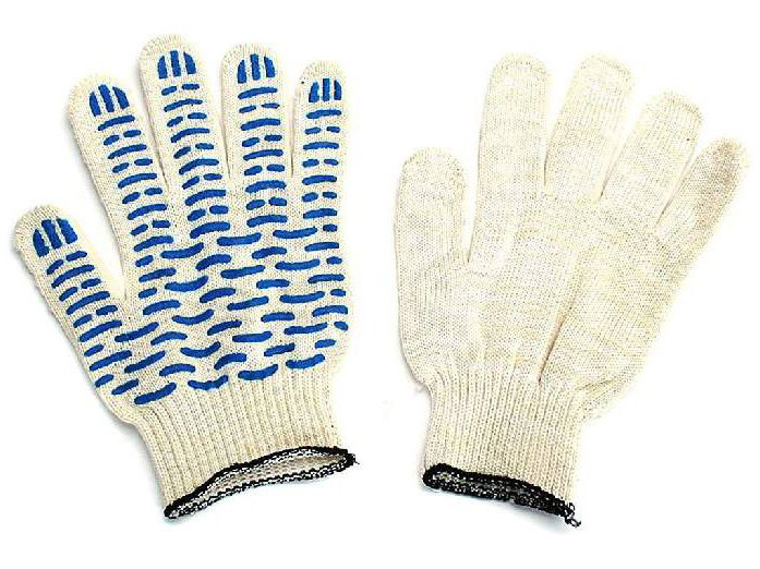 Перчатки х/б 5 нитей 10 кл. ПВХ Волна Белые (10шт/уп)(250шт/меш) - фото в Миди Лтд Изображение товара Перчатки х/б 5 нитей 10 кл. ПВХ Волна Белые (10шт/уп)(250шт/меш) в Миди Лтд