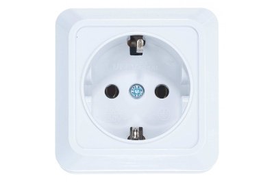 Изображение товара Розетка с/з бел. Олимп ОП (керамика), 16А, 220В О0028 (5/10/200) в Миди Лтд