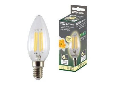 Изображение товара Лампа светодиодная Филамент C37 6Вт 230В 2700К Е14 TDM в Миди Лтд