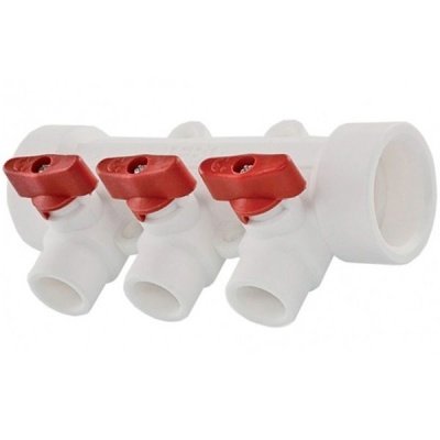 Изображение товара Коллектор PPR универсальный 40*20*3 с отсечными кранами Valfex в Миди Лтд