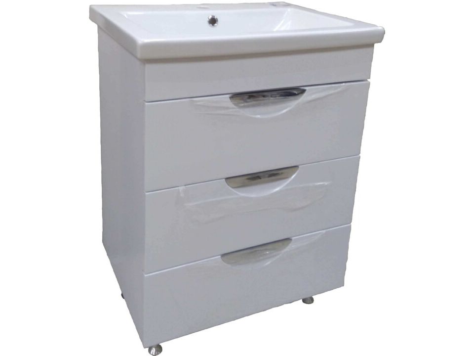 Тумба для ванной "ТАНГО" 60/3 с умывальником "Como" 60 - фото в Миди Лтд Изображение товара Тумба для ванной "ТАНГО" 60/3 с умывальником "Como" 60 в Миди Лтд