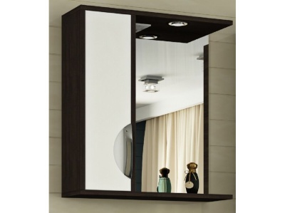 Зеркало-шкаф "Бордо" 600 венге/белый левый Х - фото в Миди Лтд Изображение товара Зеркало-шкаф "Бордо" 600 венге/белый левый Х в Миди Лтд