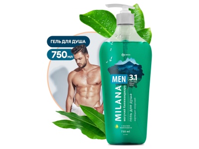 Изображение товара Гель для душа Milana Men Могучий Килиманджаро с маслом лемонграсса750мл (8шт/уп) в Миди Лтд