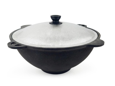 Изображение товара Казан чугун 12л 39,5см плоское дно толщина стенки 4,5мм толщина дна 5мм в Миди Лтд