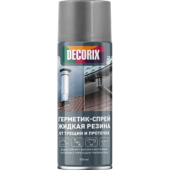 Изображение товара Герметик-спрей Decorix жидкая резина от трещин и протечек 520мл полупрозрачный(12шт/уп, 1200шт/пал) в Миди Лтд