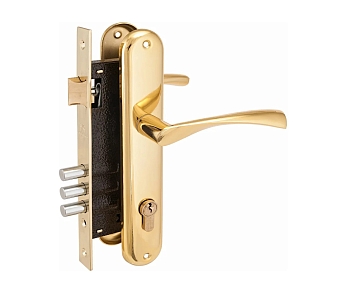 Изображение товара Замок врезной 0203 GP латунь с ручкой Аллюр (10шт/уп)  Х в Миди Лтд