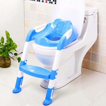 Изображение товара Сиденье детское с лесенкой ля унитаза FQUA-Prime BABY "JUMBO" голубой  (3шт/уп) в Миди Лтд