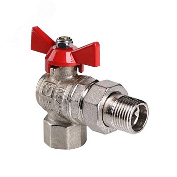 Изображение товара Кран шаровый американка 1" г/ш бабочка угловой  VALTEC base-гост (4шт/уп) в Миди Лтд