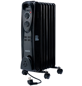 Изображение товара Радиатор масляный Oasis US-15B черный в Миди Лтд