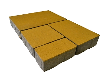 Изображение товара Плитка тротуарная «Мюнхен» желтая 50мм (1 ряд- 1,08м2, пал- 15 рядов/16,2м2) в Миди Лтд