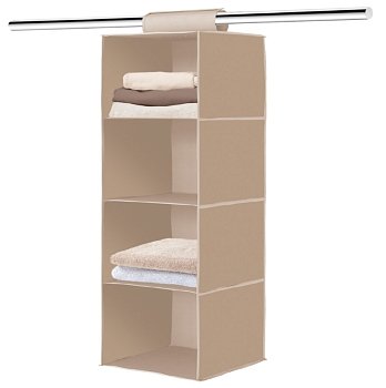 Изображение товара Кофр для хранения подвесной Haushalt 300х300х840 beige в Миди Лтд