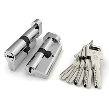 Изображение товара Цилиндр. механизм R6002Knob90 (40+10+40) CP хром 5Key c вертушкой в Миди Лтд