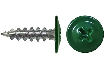 Изображение товара Саморез п/ш зеленый мох 4,2*25 RAL 6005 острая (500шт/уп) в Миди Лтд