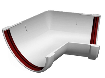 Изображение товара Угол желоба GRAND LINE 135 Классика 120 мм белый RAL 9003 в Миди Лтд