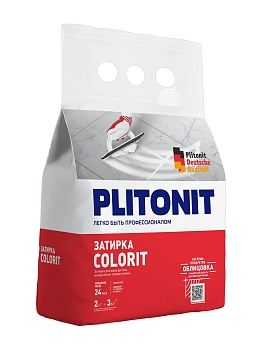 Изображение товара Затирка PLITONIT COLORIT между всеми типами плитки светло-серая 2кг (336шт/пал)Х в Миди Лтд