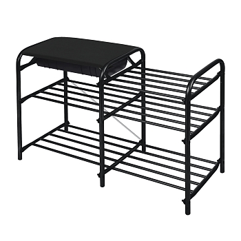 Изображение товара Этажерка Люкс с ящиком NIKA 790х330х510 черный/матовый черный в Миди Лтд