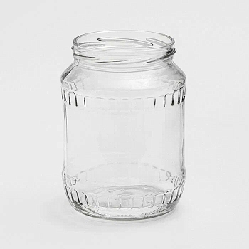 Изображение товара Банка стеклянная с рифлением 0,67л под винт.крышку, Твист (24шт/уп, 2304шт/пал) в Миди Лтд