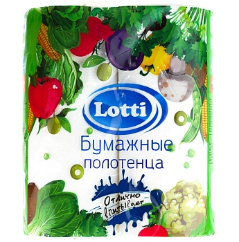Изображение товара Полотенца бум LOTTI  2сл 2 рулона белые (12шт/кор) в Миди Лтд