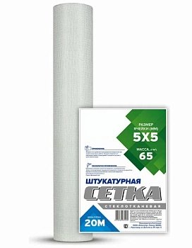 Изображение товара Сетка стеклотканевая для штукатурных работ 5мм*5мм Gavial 65гр/м3 (20м) в Миди Лтд