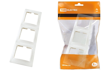 Изображение товара Рамка 3-ая Таймыр вертикальная белая TDM в Миди Лтд