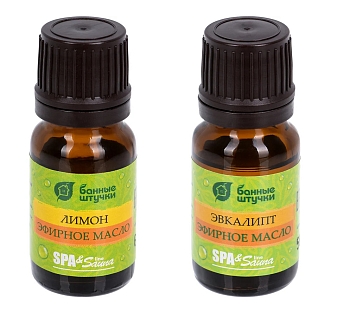 Изображение товара Набор эфирных масел Банные штучки (эвкалипт, лимон) 2шт по 10мл (20шт/кор) в Миди Лтд