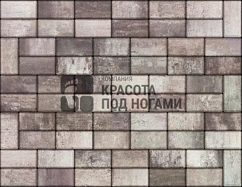 Изображение товара Плитка тротуарная «Кирпичик» кофейная 50мм (1 ряд- 1,08м2, пал- 15 рядов/16,2м2) в Миди Лтд