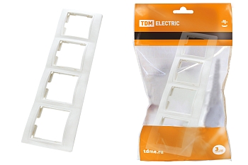 Изображение товара Рамка 4-ая Таймыр горизонтальная белая TDM в Миди Лтд