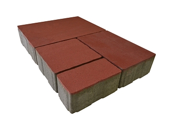Изображение товара Плитка тротуарная «Мюнхен» красная 60мм (1 ряд- 1,08м2, пал- 13 рядов/14,04м2) в Миди Лтд
