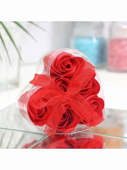 Изображение товара Подарочный набор Мыльные розочки 6шт, красные в Миди Лтд