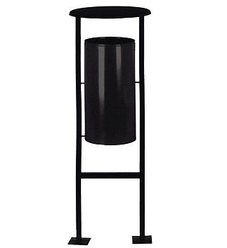 Изображение товара Урна качающаяся с пепельницей черная УК-1 350*250*750 в Миди Лтд