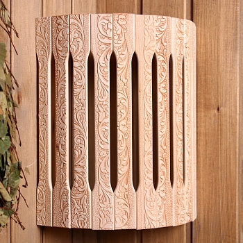 Изображение товара Абажур угловой "Русские узоры", липа в Миди Лтд